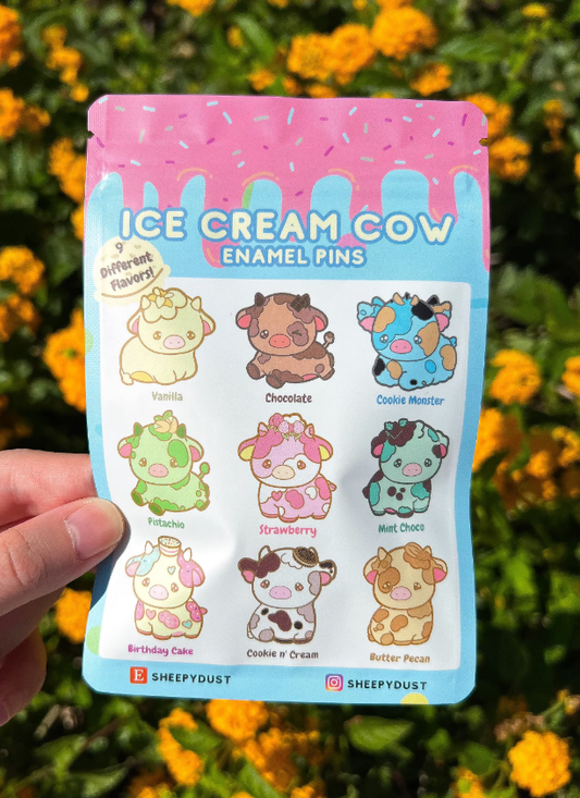 Ice Cream Cow Enamel Pin Blind Bag – Kawaii Mystery Collectible