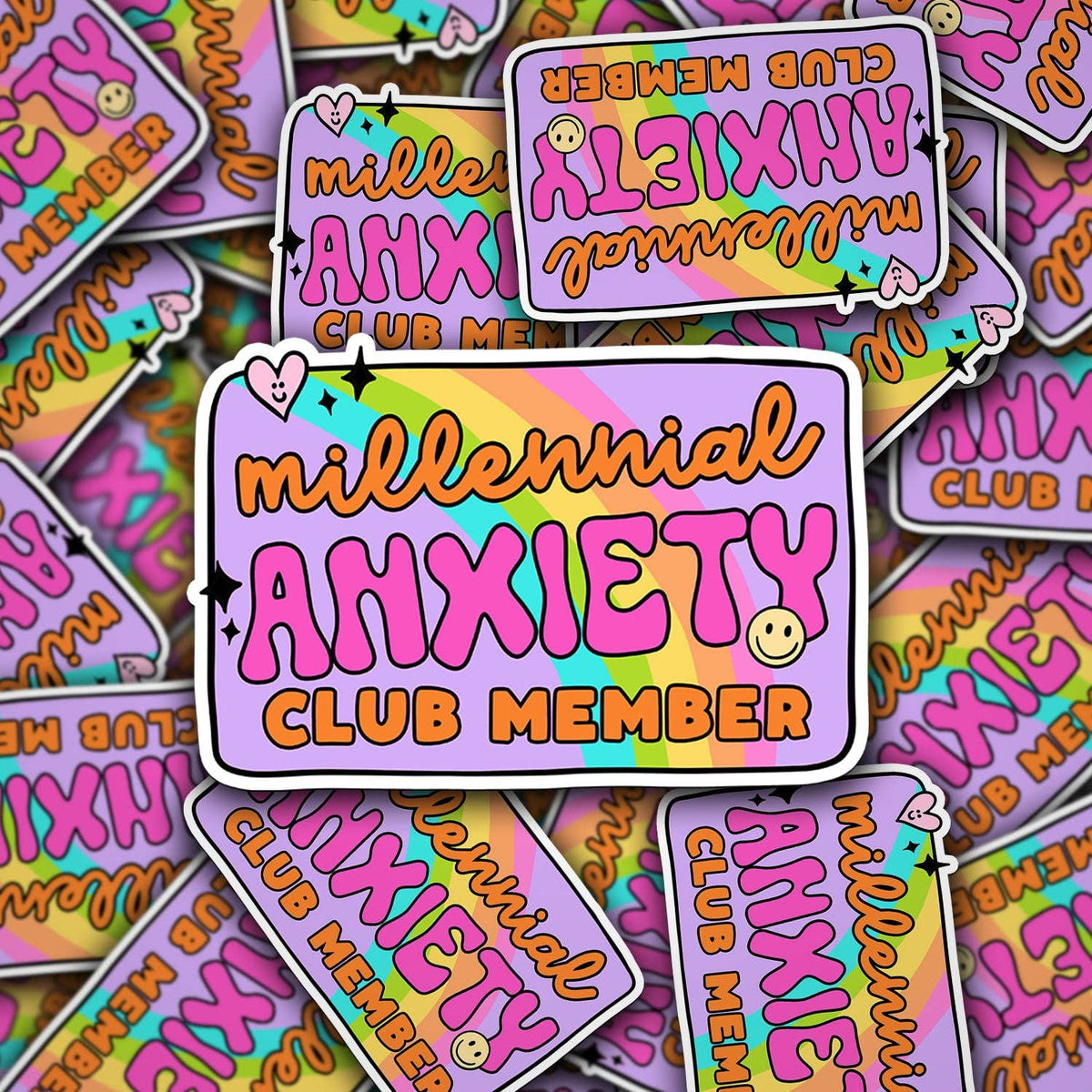 Millennial Anxiety Club Vinyl Sticker – 3” Waterproof Die Cut Decal