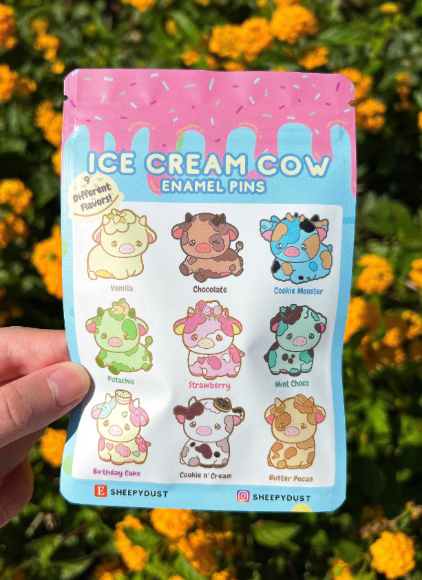 Ice Cream Cow Enamel Pin Blind Bag – Kawaii Mystery Collectible
