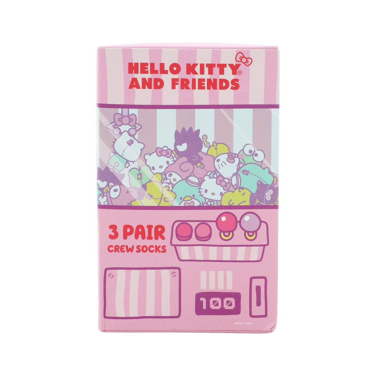 Hello Kitty & Friends Arcade Adult 3 Pair Crew Box Set