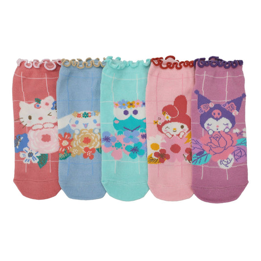 Hello Kitty & Friends Floral 5 Pair Ankle Socks