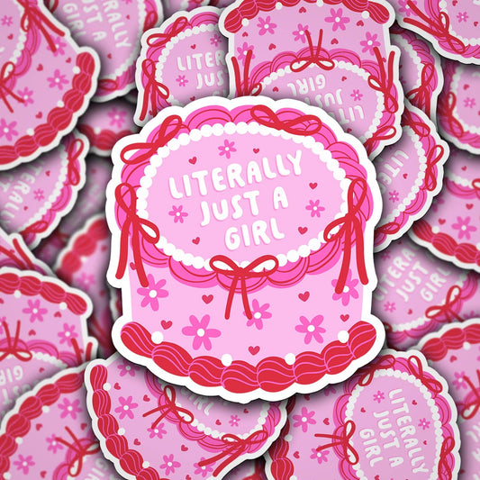 Literally Just a Girl Vinyl Sticker – 3” Waterproof Die Cut Decal