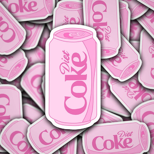 Pink Soda Can Vinyl Sticker – 3” Waterproof Die Cut Decal