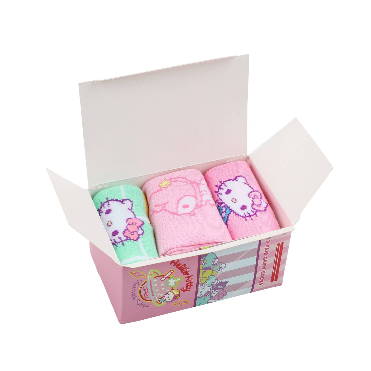 Hello Kitty & Friends Arcade Adult 3 Pair Crew Box Set